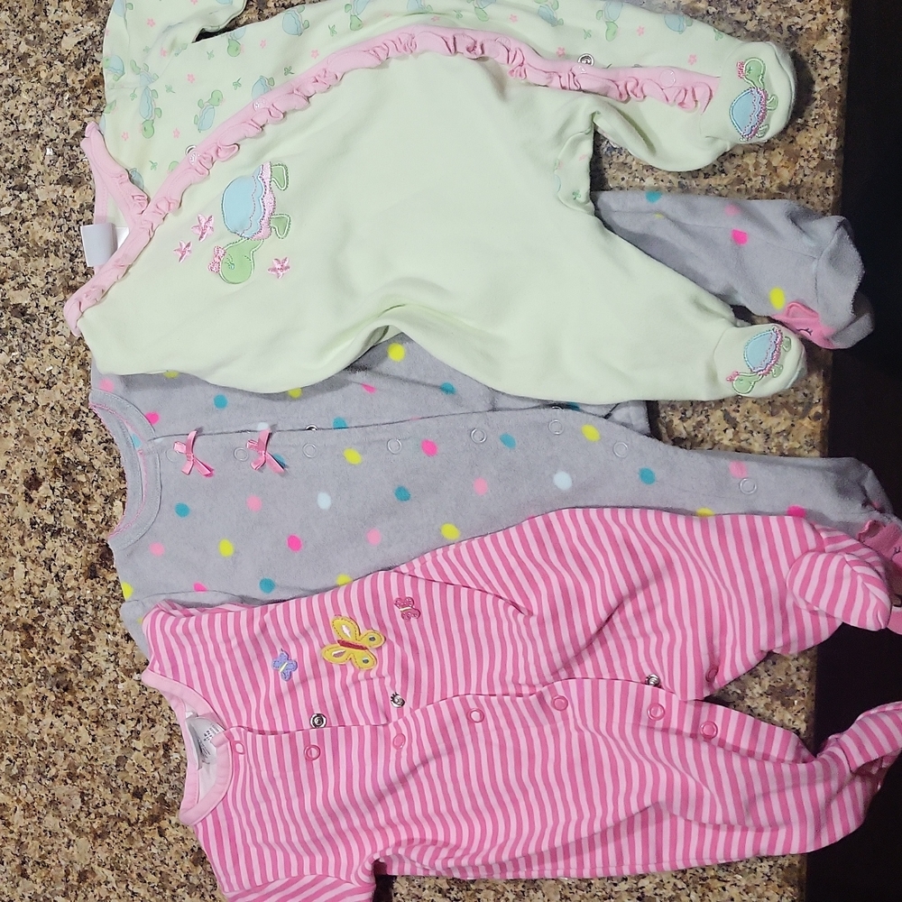 0-3 month baby girl sleepers